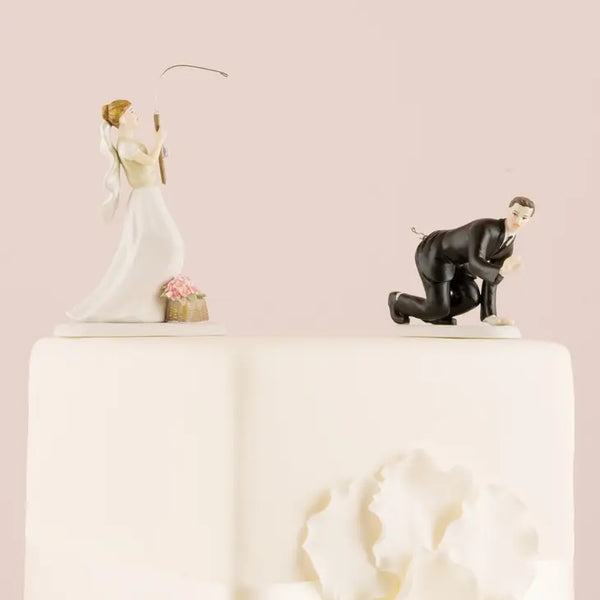 Bride And Groom "Catch Of The Day" Cake Topper