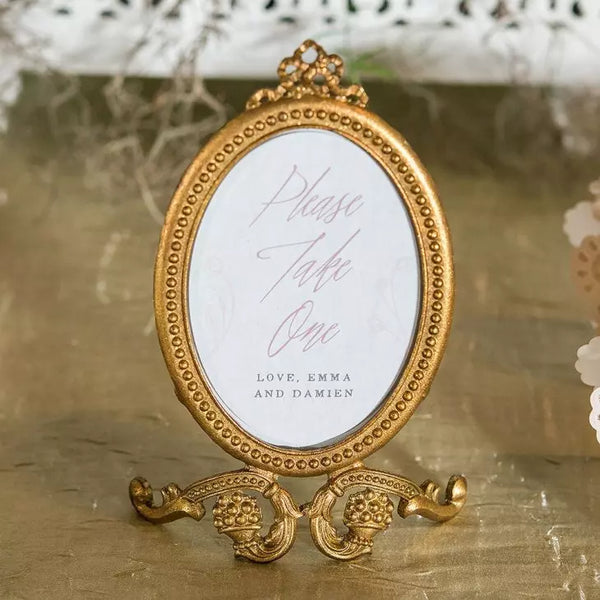 Small Oval Baroque Frame - Gold