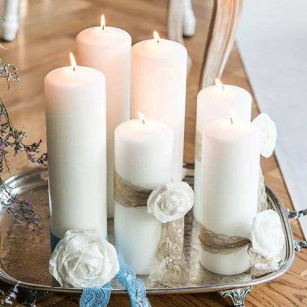 Round Pillar Candles - Thick Medium