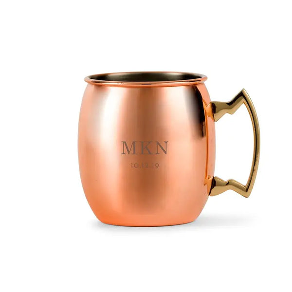 Personalized Engraved 19 oz. Copper Moscow Mule Drink Mug - Classic Monogram