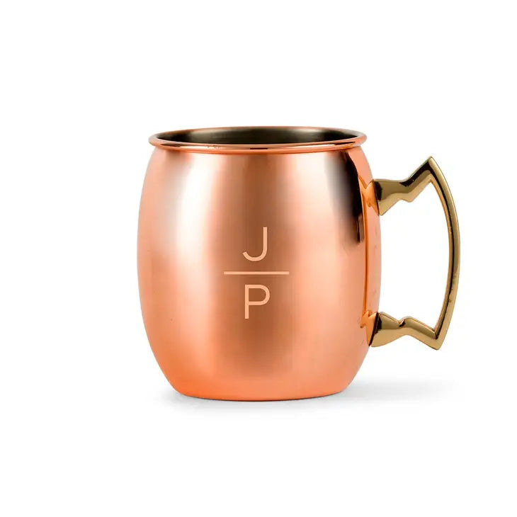 Personalized Engraved 19 oz. Copper Moscow Mule Drink Mug - Stacked Monogram