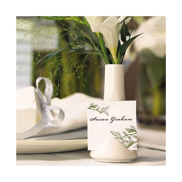 Small White Favor Vase Or Place Card Holder (6)