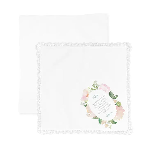 Personalized White Pocket Handkerchief - Garden Party