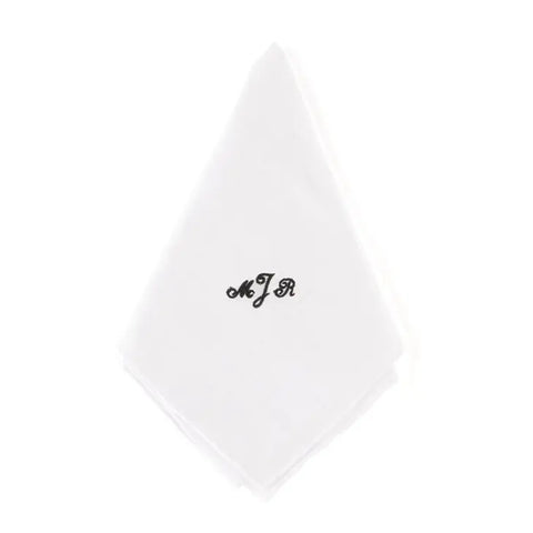 Personalized Embroidered White Pocket Handkerchief - Plain