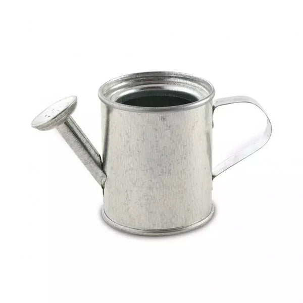 Miniature Silver Metal Garden Watering Can Favors(12)