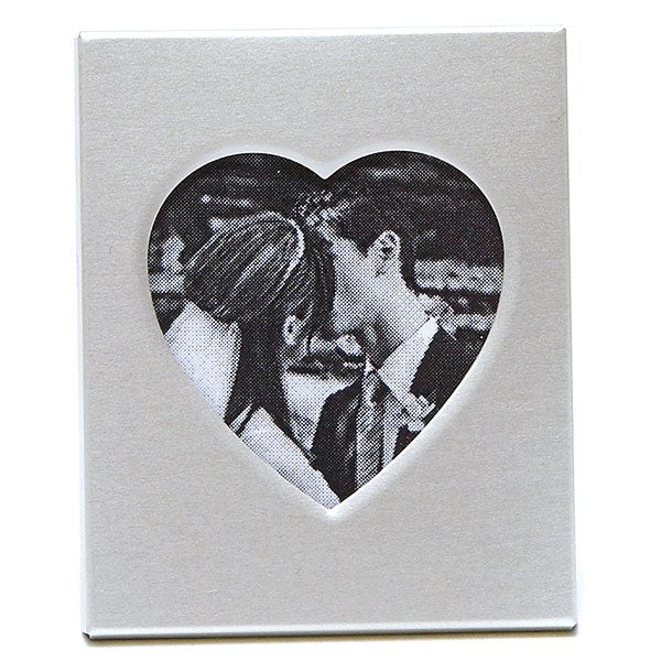 Mini Magnet Back Aluminum Heart Photo Frames - Set of 3