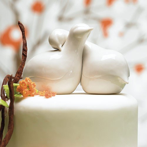 Contemporary Love Birds Cake Topper