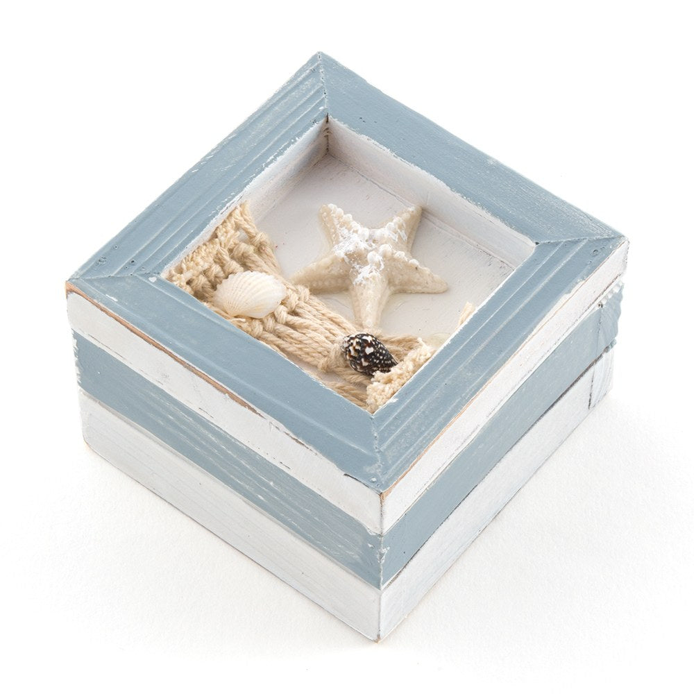 Beach Theme Wooden Trinket Boxes - Set of 12