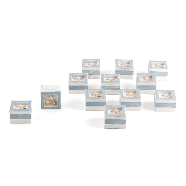 Beach Theme Wooden Trinket Boxes - Set of 12