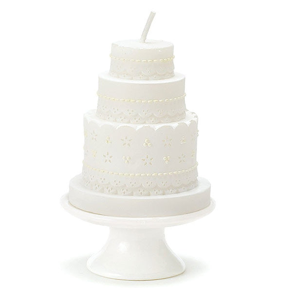 Elegant Lace Wedding Cake Candle