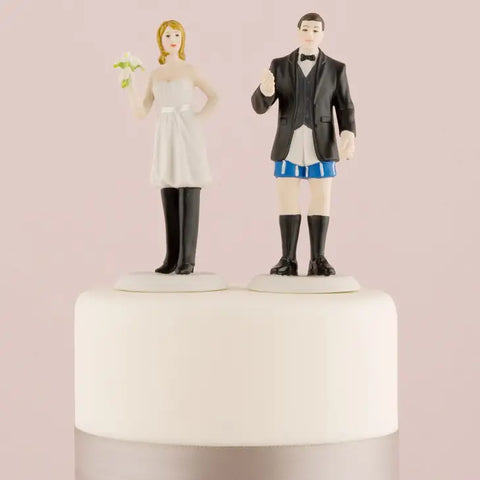 Bride "In Charge" And Groom "Not In Charge" Cake Toppers