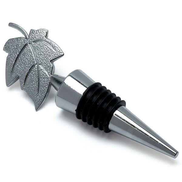 Silver Leaf Wine Bottle Stopper Gift Boxed