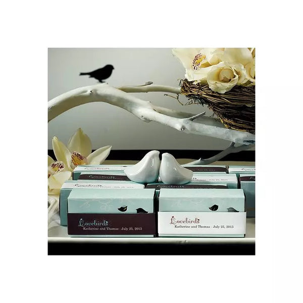 White Love Bird Salt And Pepper Shaker Wedding Favors