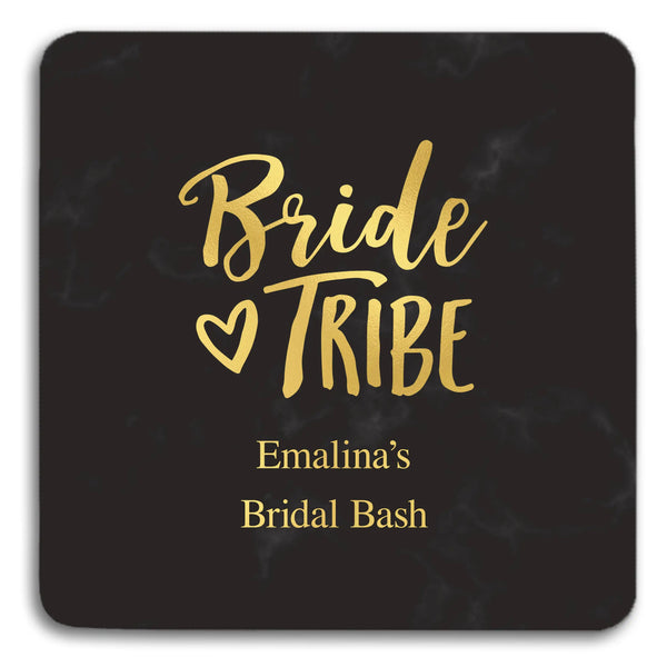 Personalized Marble Paper Coasters - Square - Bridal Shower