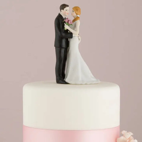 Bride And Groom Couple Wedding Cake Topper Figurine - "My Main Squeeze"