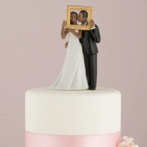 Bride and Groom Couple Wedding Cake Topper Figurine - Picture Perfect