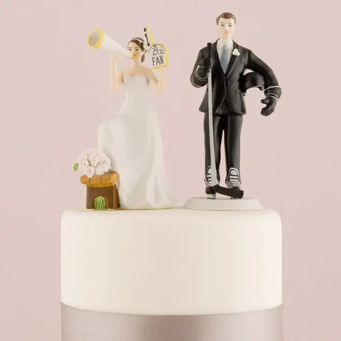 His Biggest Fan Bride And Groom Cake Topper