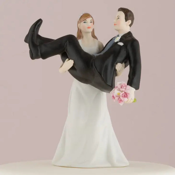 Bride Holding Groom Figurine - "To Have And To Hold"