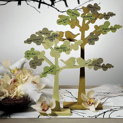 Decorative Wooden Die-cut Trees - Love Birds - Set of 2