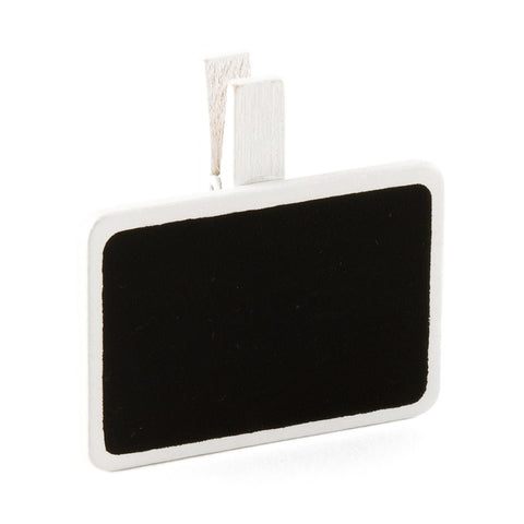 Miniature Rectangular Wooden Black Board Clip - White - Pack of 24