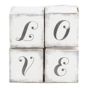 "LOVE" Cube Favor Boxes With Charming Aged Print (10)