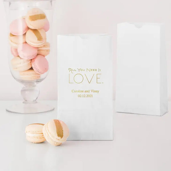 All You Need Is Love. Block Bottom Gusset Paper Goodie Bags