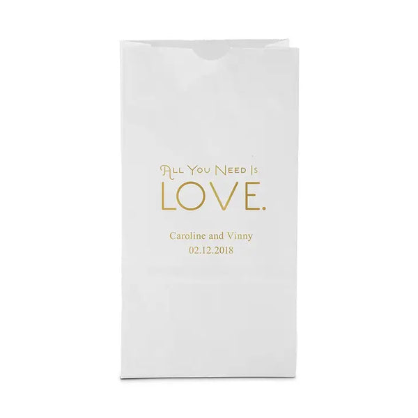 All You Need Is Love. Block Bottom Gusset Paper Goodie Bags