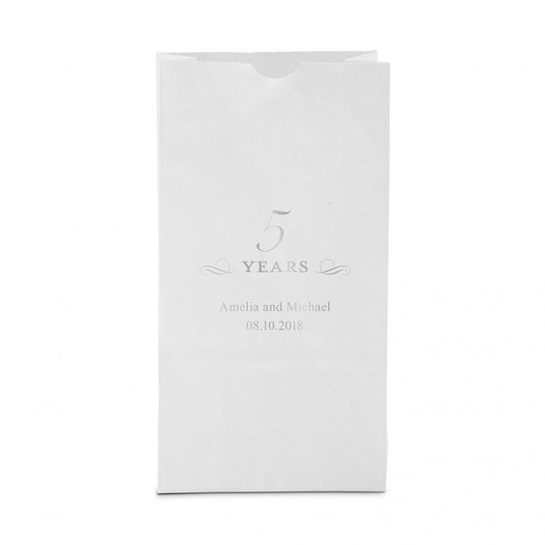 5 Years Block Bottom Gusset Paper Goodie Bags