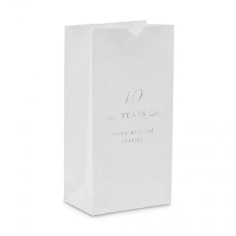 10 Years Block Bottom Gusset Paper Goodie Bags