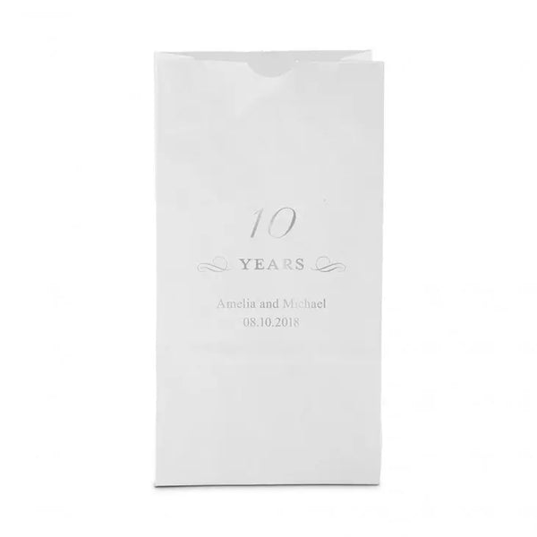 10 Years Block Bottom Gusset Paper Goodie Bags