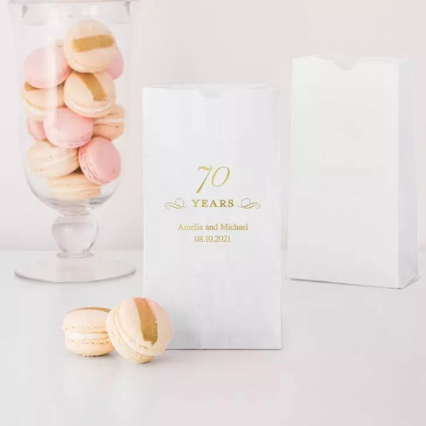 70 Years Block Bottom Gusset Paper Goodie Bags