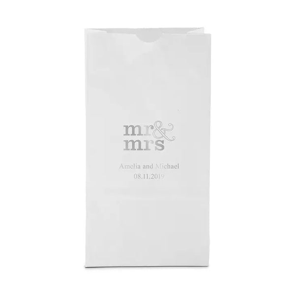 Mr & Mrs - Standard Block Bottom Gusset Paper Goodie Bags