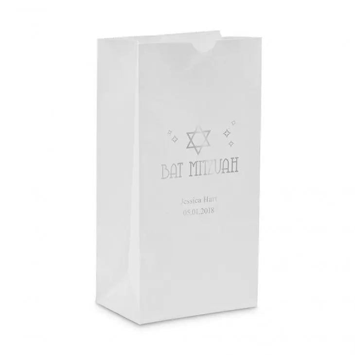 Bat Mitzvah Block Bottom Gusset Paper Goodie Bags