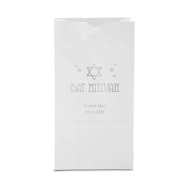 Bat Mitzvah Block Bottom Gusset Paper Goodie Bags