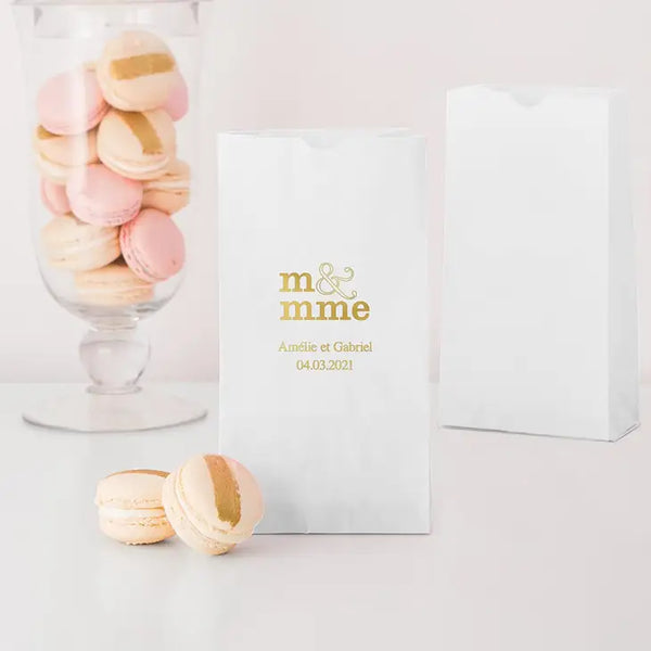 Monsieur & Madame - M & Mme - Standard Block Bottom Gusset Paper Goodie Bags