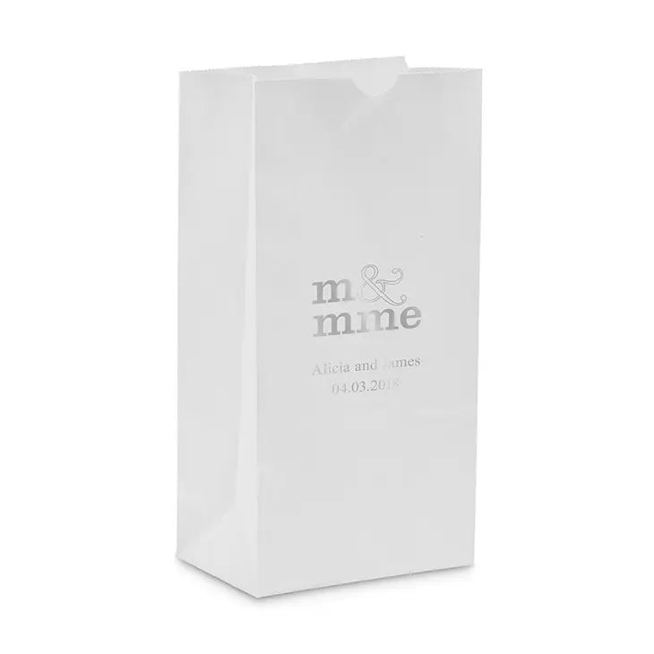 Monsieur & Madame - M & Mme - Standard Block Bottom Gusset Paper Goodie Bags