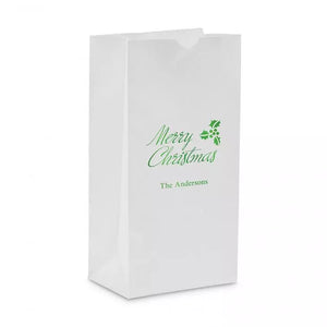 Merry Christmas Block Bottom Gusset Paper Goodie Bags