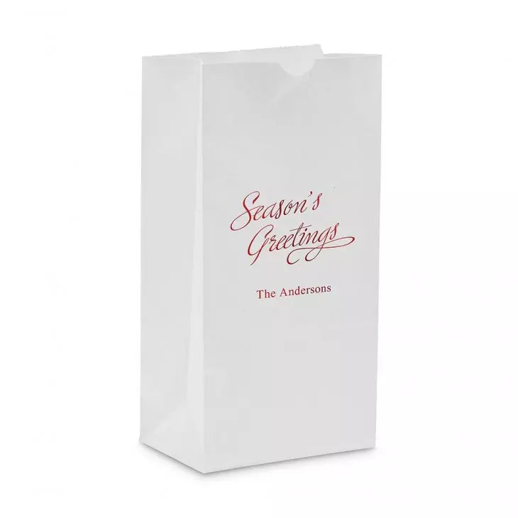 Season's Greetings Block Bottom Gusset Paper Goodie Bags