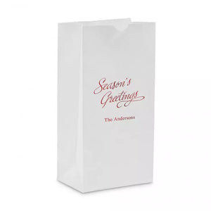 Season's Greetings Block Bottom Gusset Paper Goodie Bags