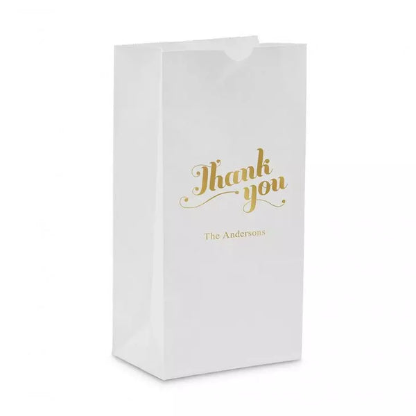 Thank You Block Bottom Gusset Paper Goodie Bags