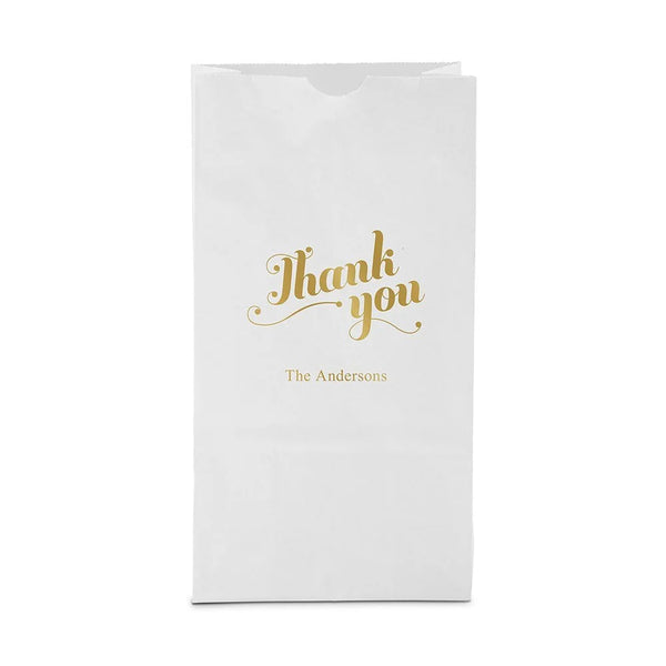 Thank You Block Bottom Gusset Paper Goodie Bags