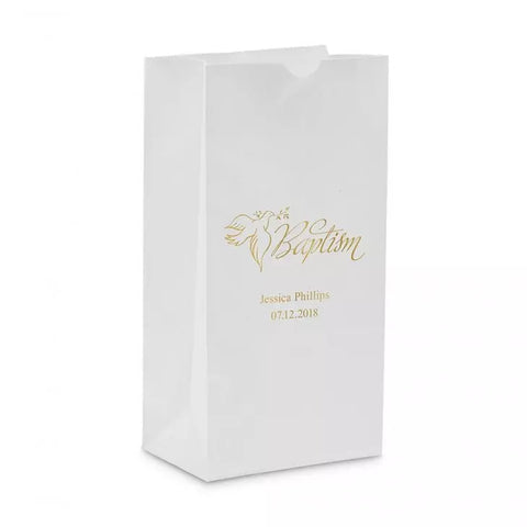 Baptism Block Bottom Gusset Paper Goodie Bags