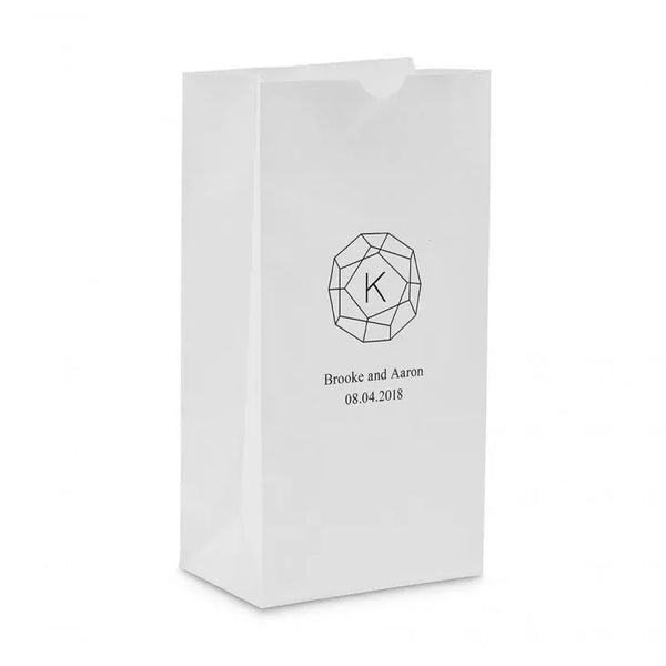 Gemstone Initial Block Bottom Gusset Paper Goodie Bags