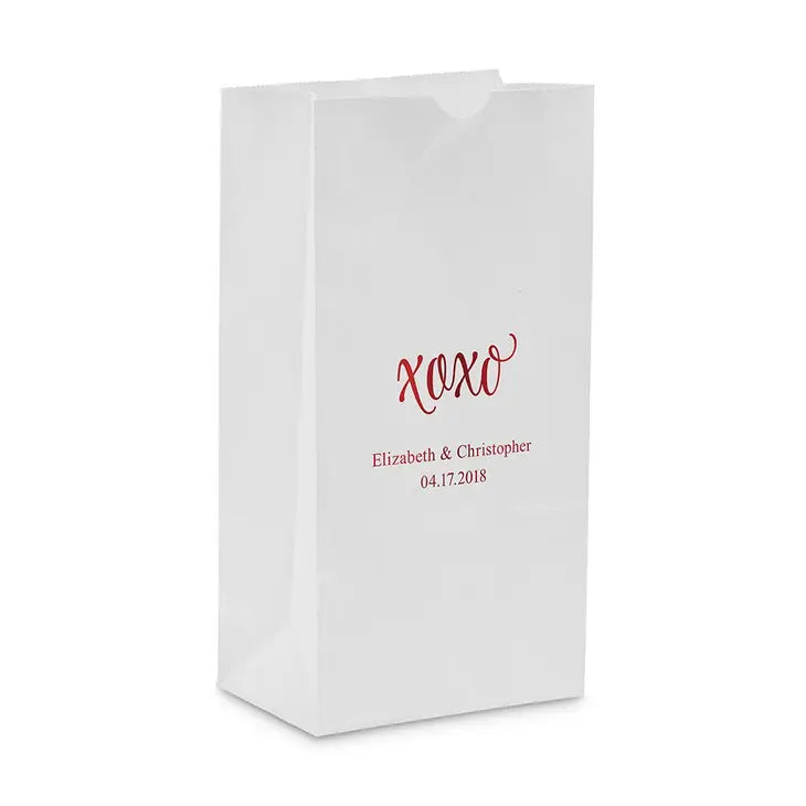 xoxo' Block Bottom Gusset Paper Goodie Bags