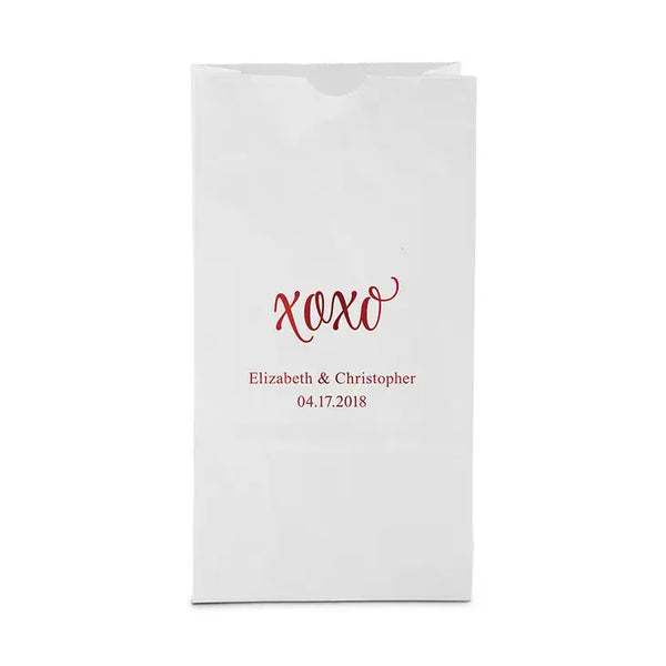 xoxo' Block Bottom Gusset Paper Goodie Bags