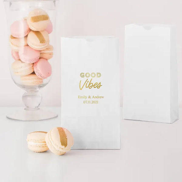 Good Vibes Block Bottom Gusset Paper Goodie Bags