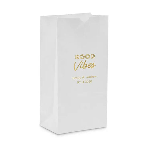 Good Vibes Block Bottom Gusset Paper Goodie Bags