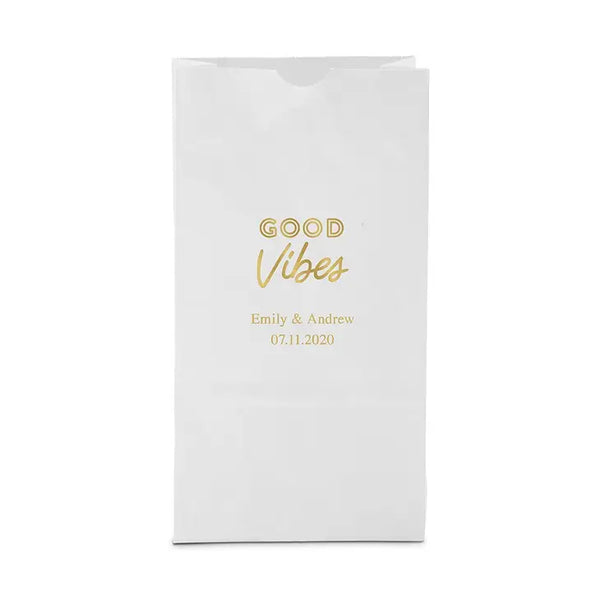 Good Vibes Block Bottom Gusset Paper Goodie Bags