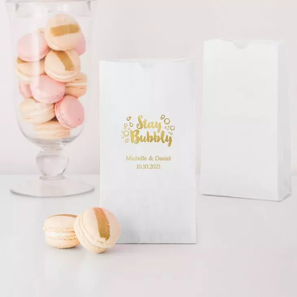 Stay Bubbly Block Bottom Gusset Paper Goodie Bags