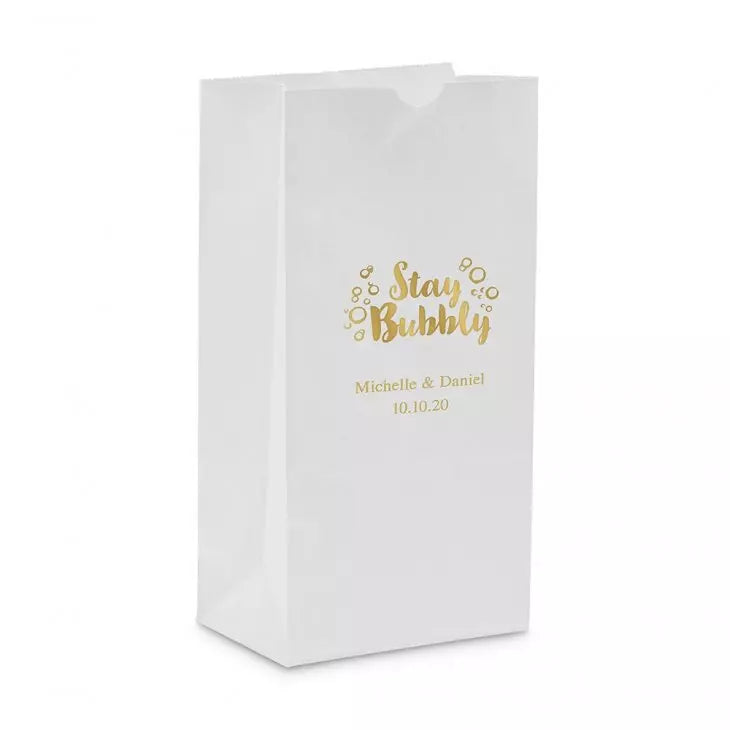 Stay Bubbly Block Bottom Gusset Paper Goodie Bags